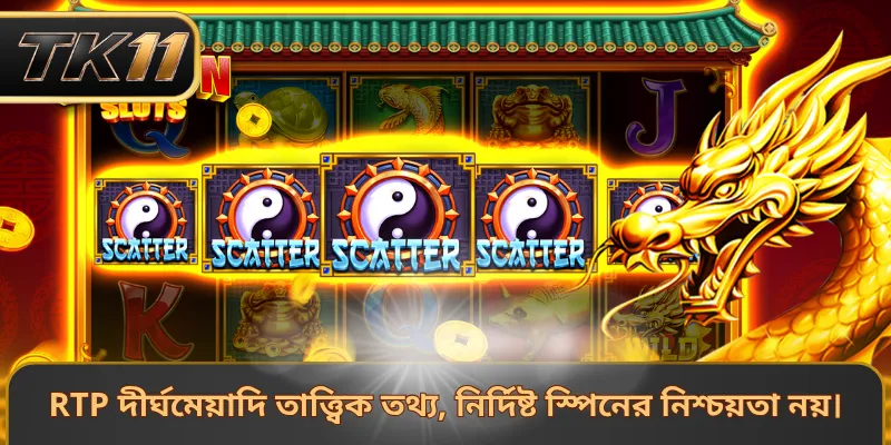 RTP দীর্ঘমেয়াদি তাত্ত্বিক তথ্য, নির্দিষ্ট স্পিনের নিশ্চয়তা নয়।