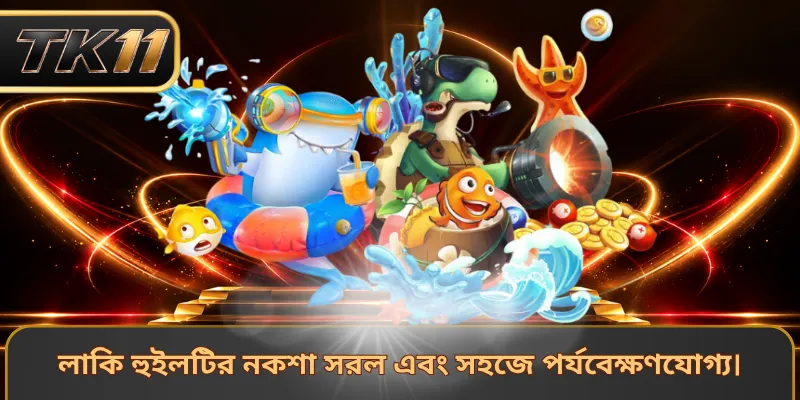 লাকি হুইলটির নকশা সরল এবং সহজে পর্যবেক্ষণযোগ্য।
